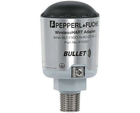 Pepperl + Fuchs Bullet WirelessHART adaptörleri yardımıyla kablosuz olarak proses kontrol sistemine iletilebilir .